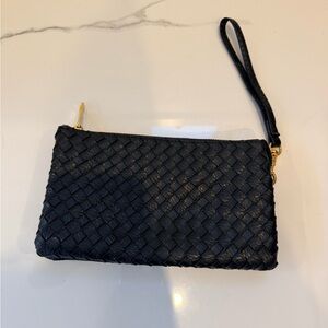 Elegant Black Woven Clutch